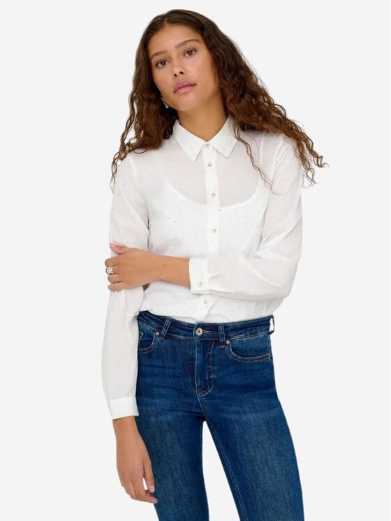 ONLY ONLY Camicia Onlzeke ls studio skirt Bianco Regular Fit