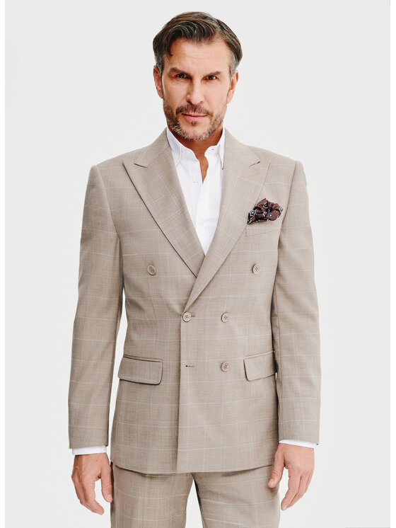 Pako Lorente Pako Lorente Marynarka P25SP-3G-001 Beżowy Slim Fit