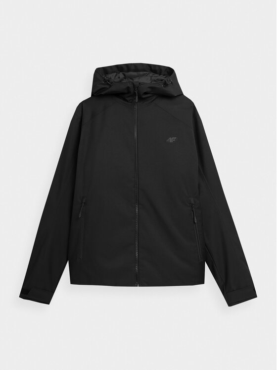 4F 4F Μπουφάν μεταβατικό 4FAW23TTJAM304 Μαύρο Regular Fit
