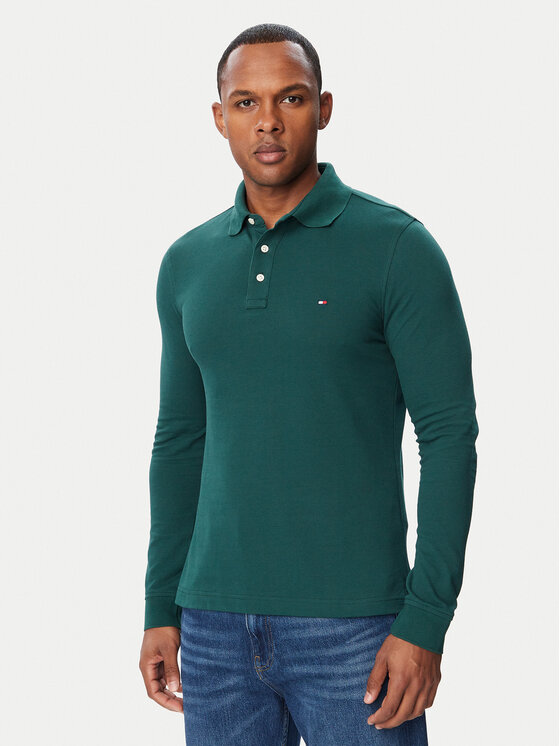Tommy Hilfiger Tommy Hilfiger Тениска с яка и копчета 1985 MW0MW20182 Зелен Regular Fit