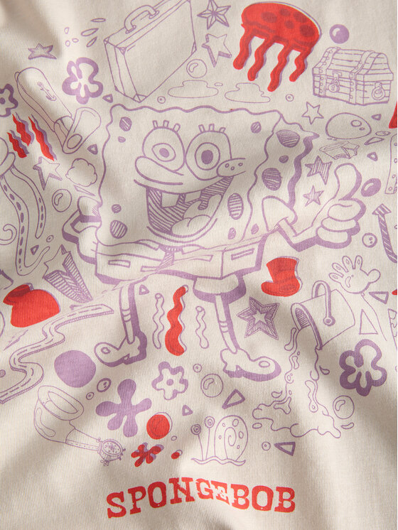 Jack & Jones Jack & Jones Тишърт Spongebob 12286631 Бежов Relaxed Fit