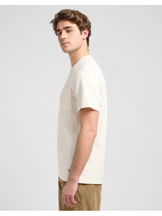 Lee Lee T-Shirt WW Pocket Tee Biały Relaxed Fit