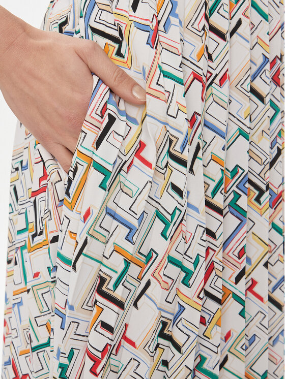 Tommy Hilfiger Tommy Hilfiger Rochie tip cămașă Amd Pleated Ss Knee WW0WW42444 Alb Regular Fit