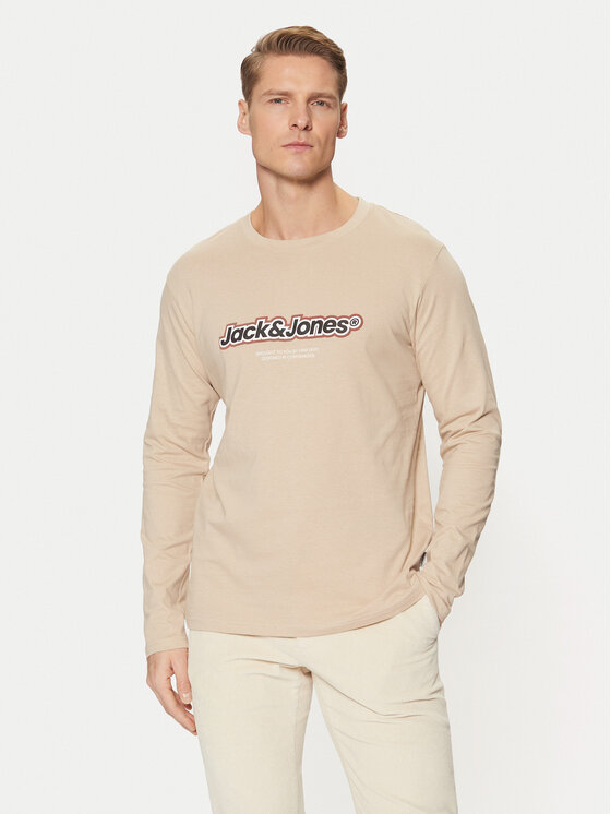 Jack&Jones Jack&Jones Pikkade varrukatega T-särk Vesterbro 12266419 Beež Relaxed Fit