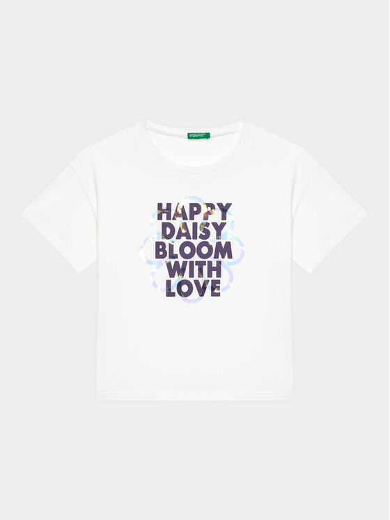United Colors Of Benetton United Colors Of Benetton Majica 3096C10I0 Bela Regular Fit