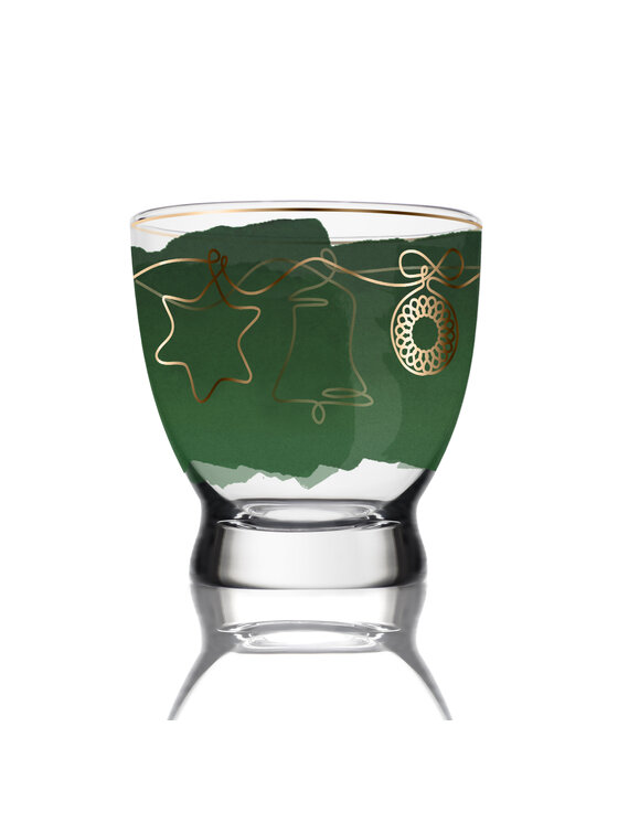 VOLA VOLA Zestaw zestaw 3 świeczników szkl. Tealight h=10cm Christmas Zielony