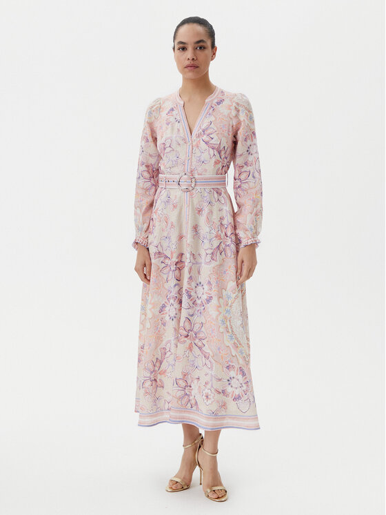 Hale Bob Hale Bob Vasaras kleita with linen 4ZCA612M Bēšs Regular Fit