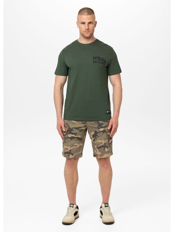 PITBULL PITBULL T-Shirt Koszulka męska SHOT FOR SHOT 3XL Zielony Regular Fit