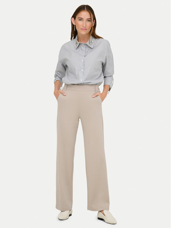 ONLY ONLY Spodnie materiałowe Poptrash 15341829 Beżowy Straight Fit