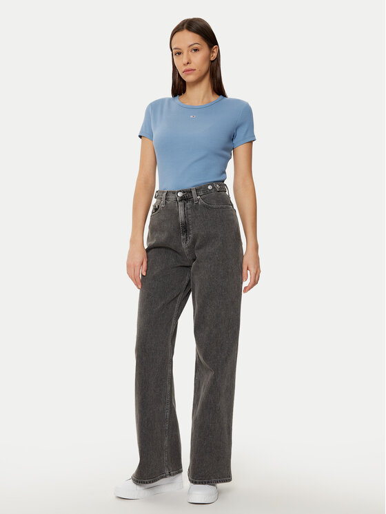 Tommy Jeans Tommy Jeans Marškinėliai Essential DW0DW17383 Mėlyna Slim Fit