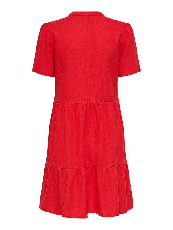ONLY ONLY Sukienka letnia Tiri-Caro 15310970 Czerwony Regular Fit