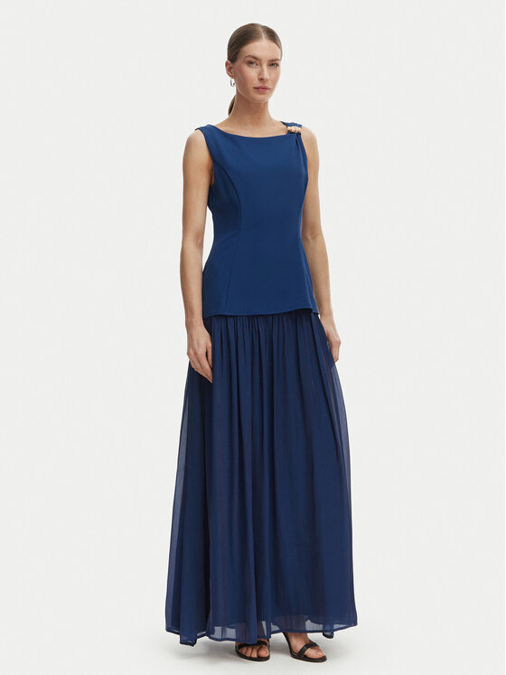 Rinascimento Rinascimento Večernja haljina CFC0020281002 Plava Slim Fit