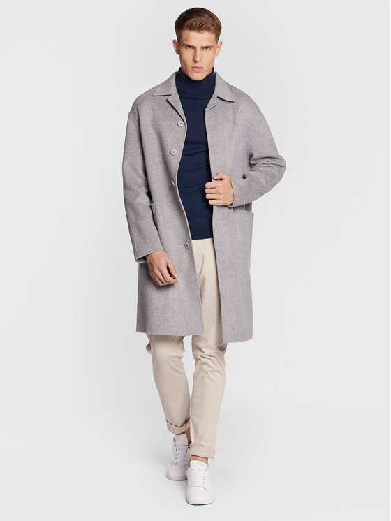 Calvin Klein Calvin Klein Vilnonis paltas K10K109549 Pilka Regular Fit
