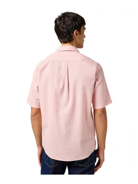 Wrangler Wrangler Koszula SS 1 PKT SHIRT Różowy Regular Fit