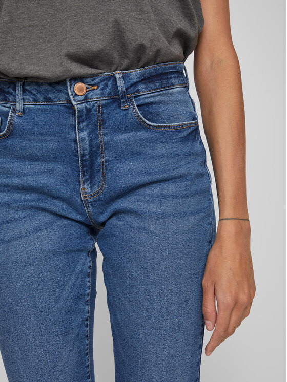 Vila Vila Jeans hlače Alice 14080228 Mornarsko modra Straight Fit