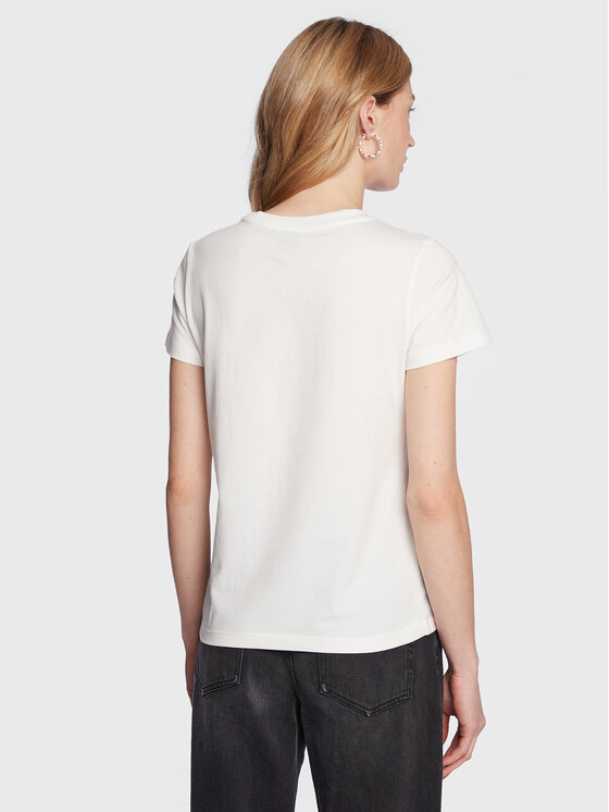 PINKO Pinko T-Shirt Bussolotto 100355 A0KO Λευκό Regular Fit