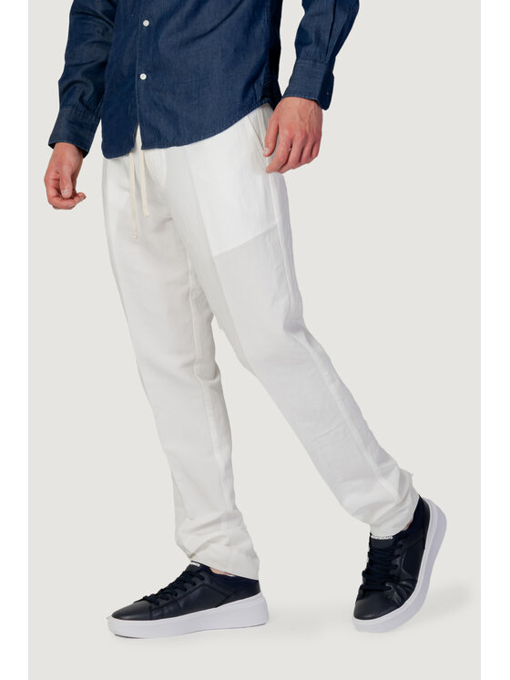 Liu Jo Liu Jo Pantalone da abito LINO DUBLIN Bianco Regular Fit