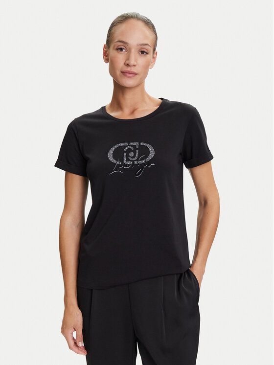Liu Jo Sport Liu Jo Sport T-särk TF5163 JS923 Must Regular Fit