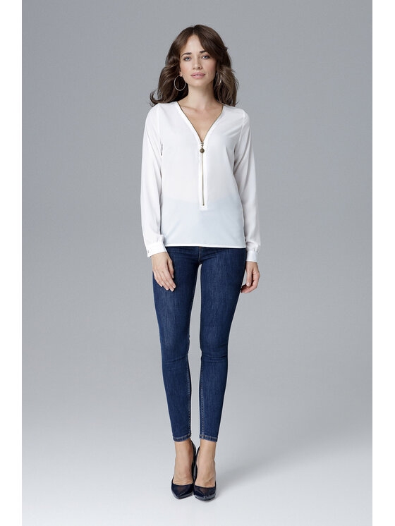 Lenitif Lenitif Blusa L023 Écru Regular Fit