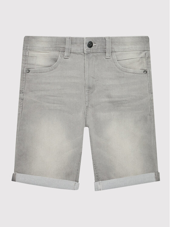NAME IT Džínsové šortky 13150022 Sivá Slim Fit