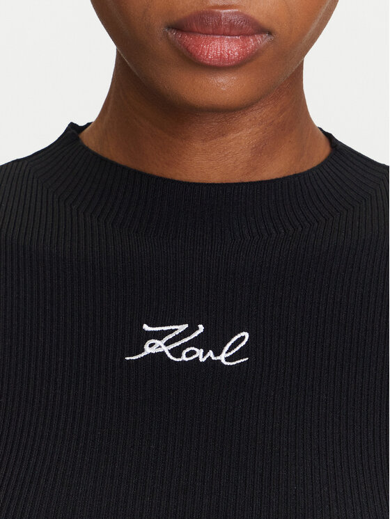 KARL LAGERFELD KARL LAGERFELD Пуловер A3W18025 Черен Slim Fit