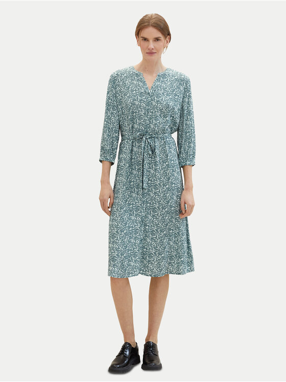 Tom Tailor Tom Tailor Rochie tip cămașă 1041205 Verde Regular Fit