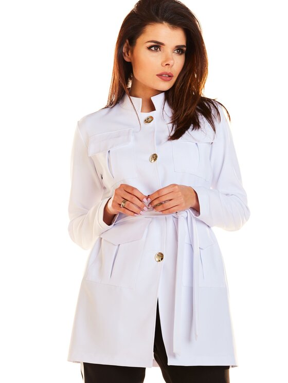 Awama Awama Marynarka A271 Biały Basic Fit
