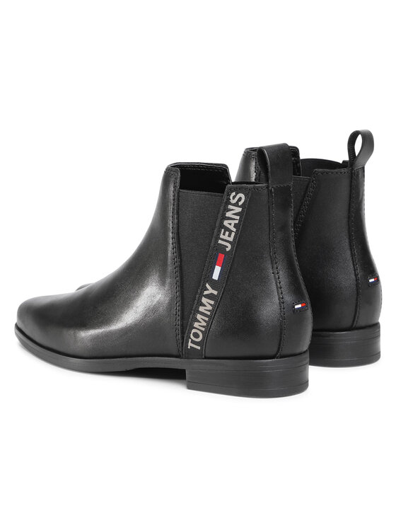 Tommy Jeans Tommy Jeans Ghete Jodhpur Essential Pointy Chelsea Boot EN0EN01068 Negru