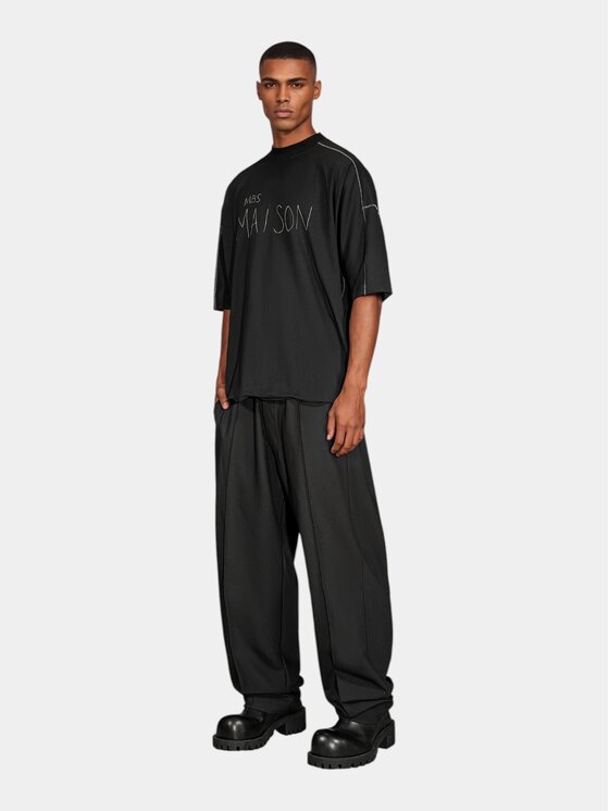 MADE BY SOCIETY MADE BY SOCIETY T-Shirt Interlock - T18021 Czarny Basic Fit