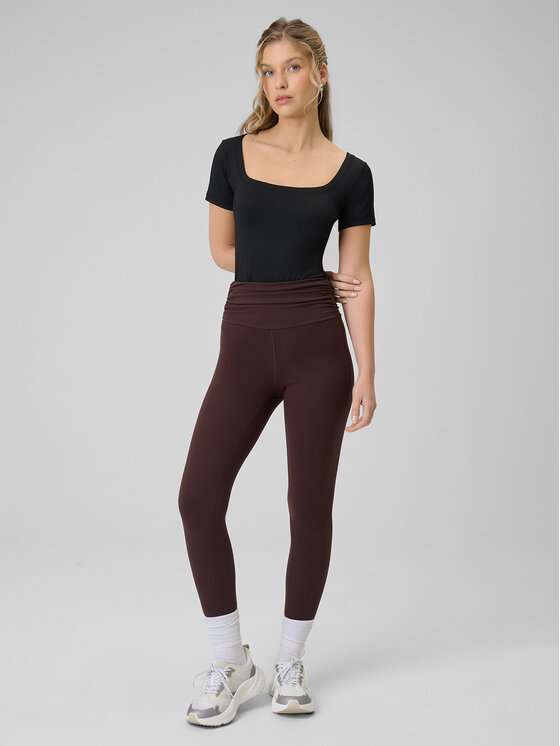 4F 4F Legginsy EVERYWEAR Brązowy ciemny Slim Fit