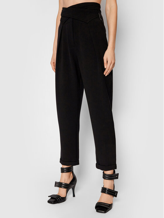 Silvian Heach Silvian Heach Auduma bikses Delikat PGA21193PA Melns Regular Fit