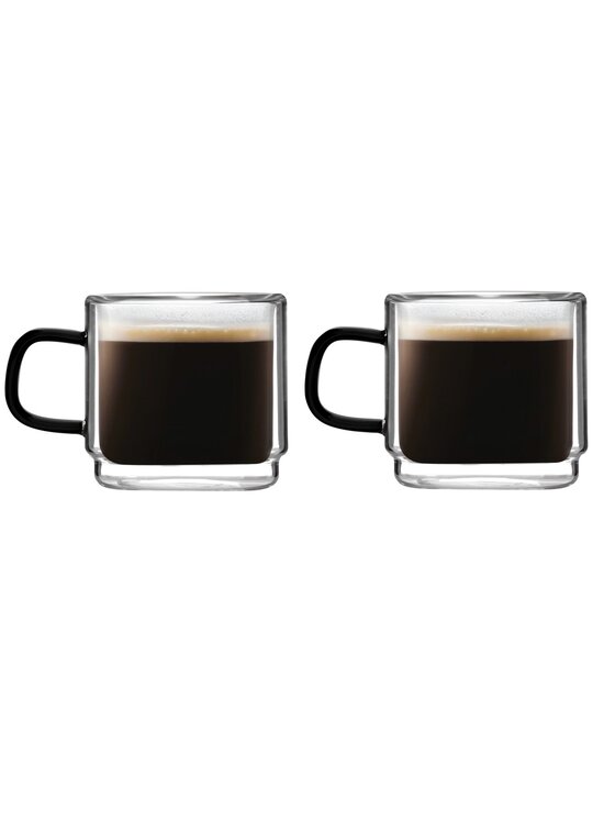Komplet szklanek Vialli Design, 2 SZKL.DO ESPRESSO Z PODW.ŚC. 80ML CARBON 8548