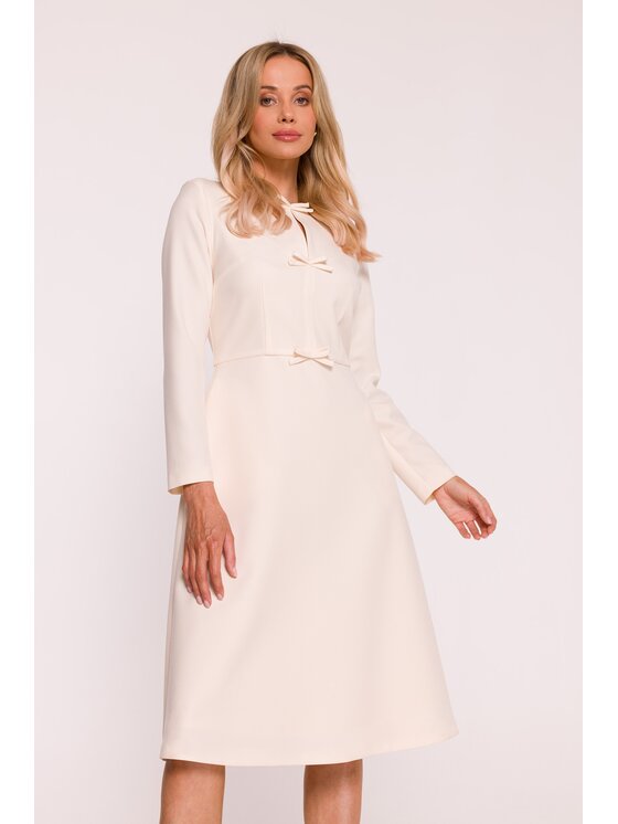 Stylove Stylove Sukienka wieczorowa S414 Beżowy A-Line Fit