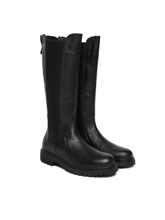 Tommy Hilfiger Tommy Hilfiger Zimske čizme Th Lthr Cleated Long Boot FW0FW08985 Crna