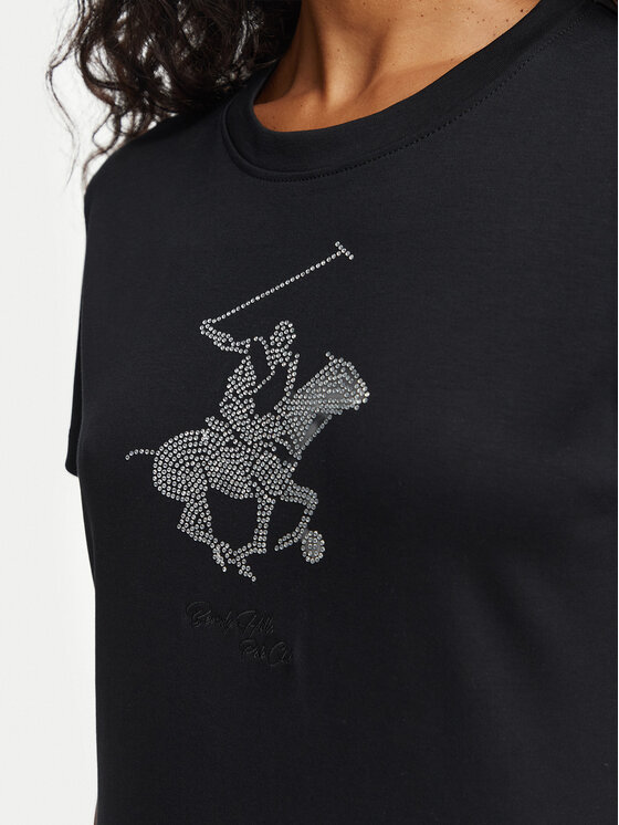 Beverly Hills Polo Club Beverly Hills Polo Club Marškinėliai L1608-HR Juoda Regular Fit
