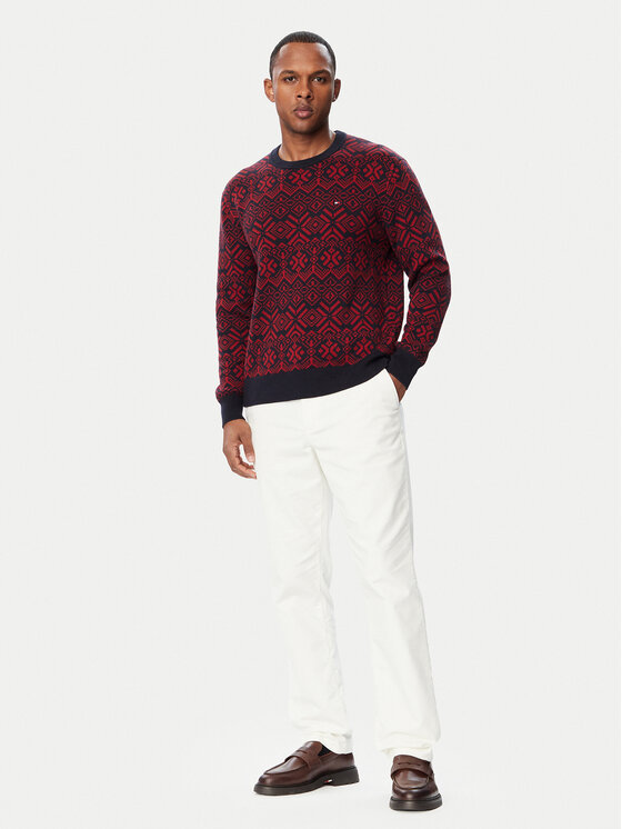 Tommy Hilfiger Tommy Hilfiger Pullover Fairisle MW0MW44815 Dunkelrot Regular Fit