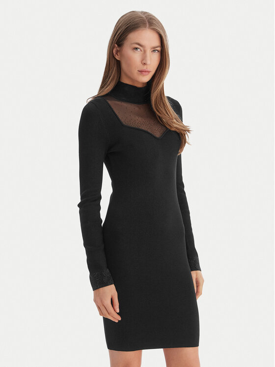 Guess Guess Rochie tricotată W6RK61 Z4842 Negru Regular Fit
