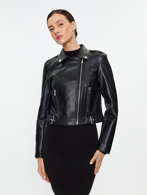 Morgan Morgan Jacke aus Kunstleder 232-GURGY2 Schwarz Regular Fit