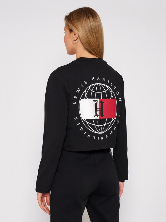 Tommy Hilfiger Tommy Hilfiger Bluză LEWIS HAMILTON Collar Logo MW0MW15298 Negru Relaxed Fit