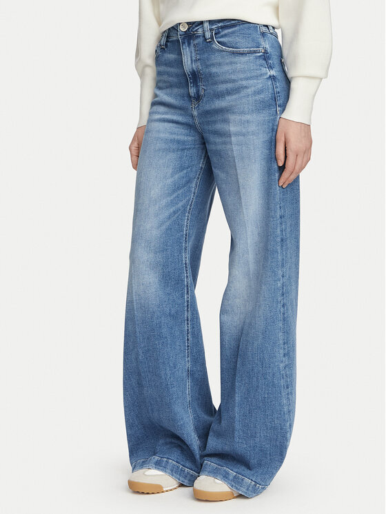 Guess Blugi W6YA1C D1337 Albastru Wide Leg