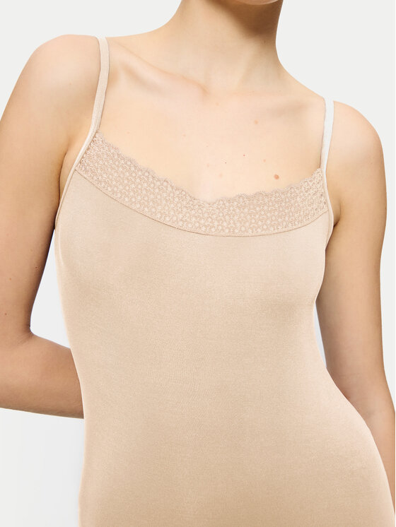 Triumph Triumph Top Feel Of Modal 10221654 Beżowy Slim Fit