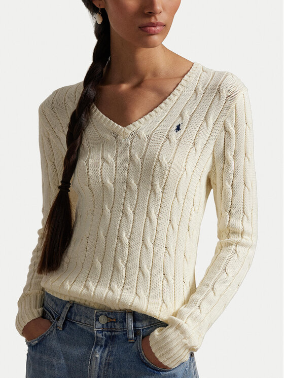 Polo Ralph Lauren Polo Ralph Lauren Sveter 211971870011 Krémová Slim Fit