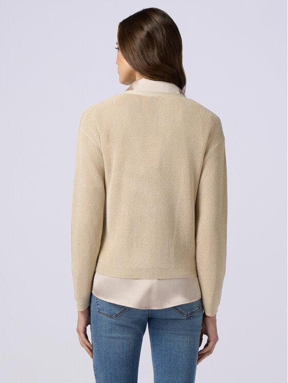Oltre Oltre Cardigan M063J004789N002 Écru Regular Fit