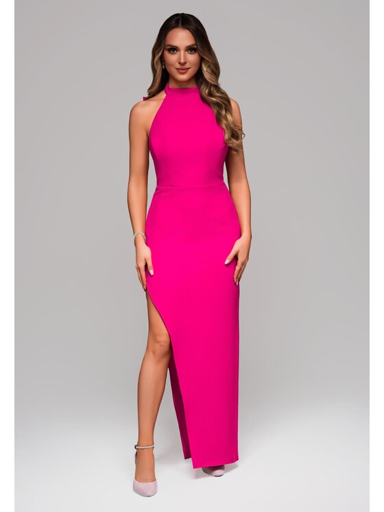 Ombre Ombre Sukienka wieczorowa LA-OM-DLR101 Różowy Regular Fit