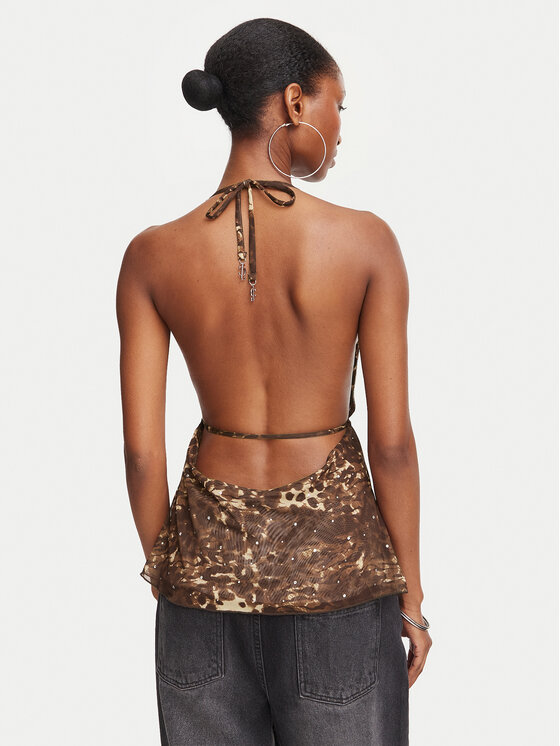Juicy Couture Juicy Couture Bluzka JCWCT226340 Brązowy Slim Fit