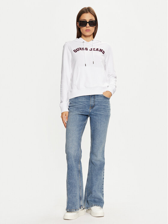 Guess Jeans Guess Jeans Bluza W5RQ17 K68I4 Biały Regular Fit