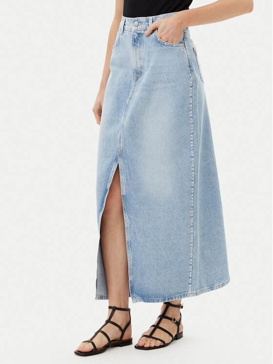 Pepe Jeans Pepe Jeans Džínová sukně PL901211 Modrá Regular Fit