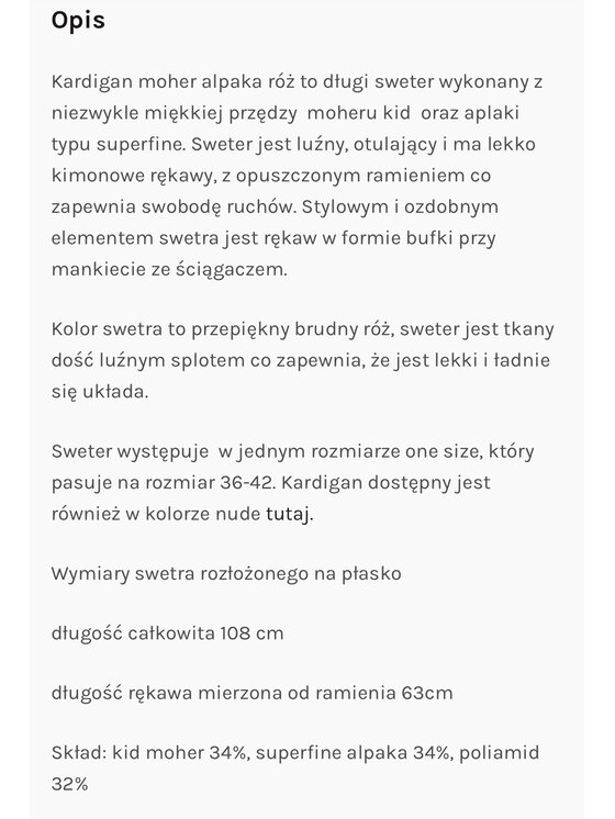 Entelier Entelier Kardigan długi kardigan Różowy Relaxed Fit
