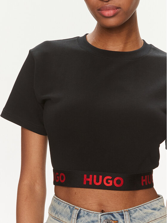 HUGO Hugo Póló Logo 50520497 Fekete Relaxed Fit