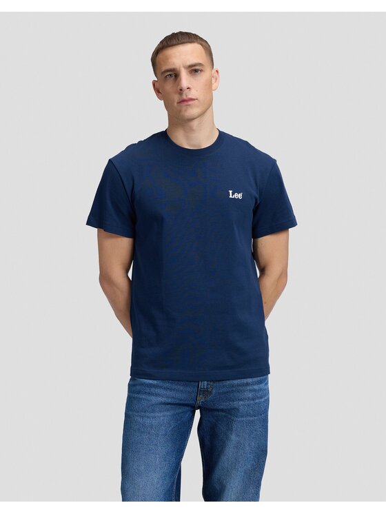 Lee Lee T-Shirt SS SMALL LOGO TEE Niebieski Relaxed Fit